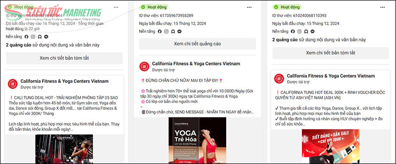 Chạy quảng cáo cho phòng gym Chạy quảng cáo cho phòng gym