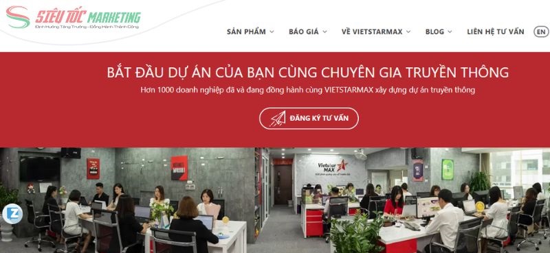 Giao diện website VietstarMAX