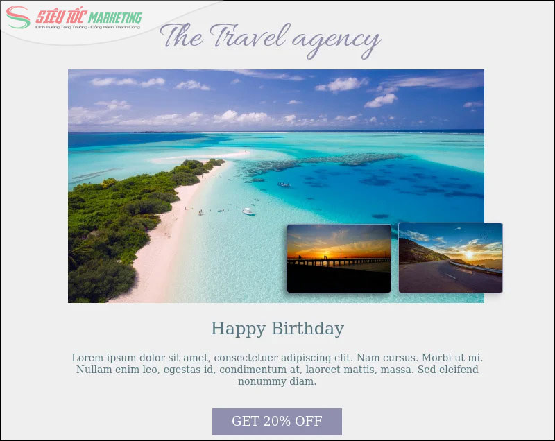 Mẫu email marketing du lịch