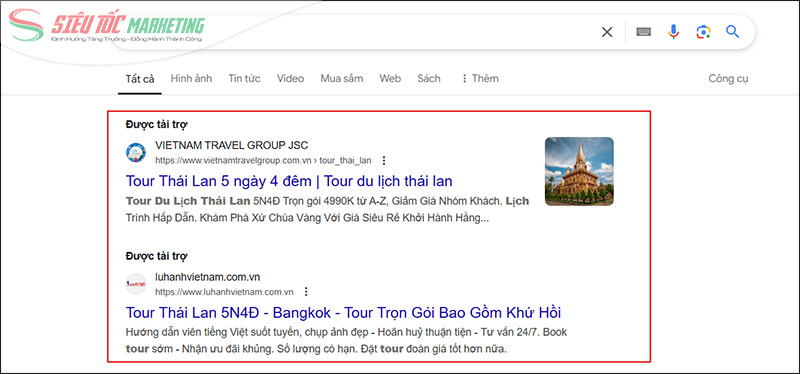 Quảng cáo du lịch trên Google