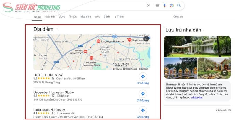 Google Maps giúp du khách tìm thấy homestay nhanh hơn