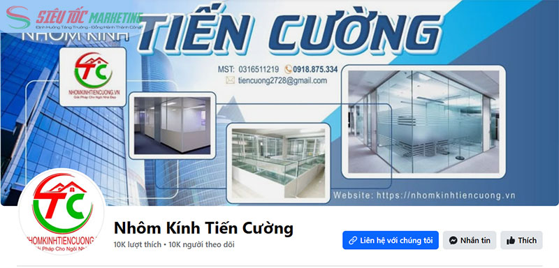 Giao diện fanpage nhôm kính chuyên nghiệp Giao diện fanpage nhôm kính chuyên nghiệp