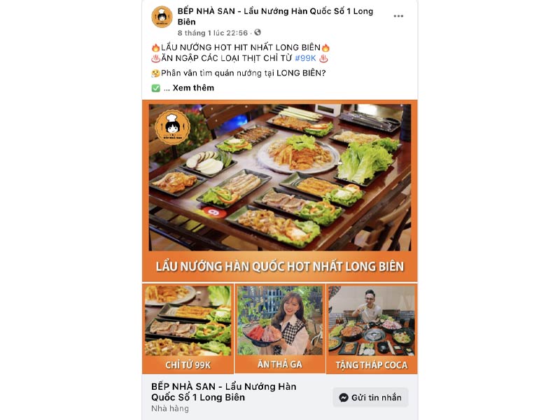 Chạy quảng cáo Facebook Messenger cho nhà hàng
