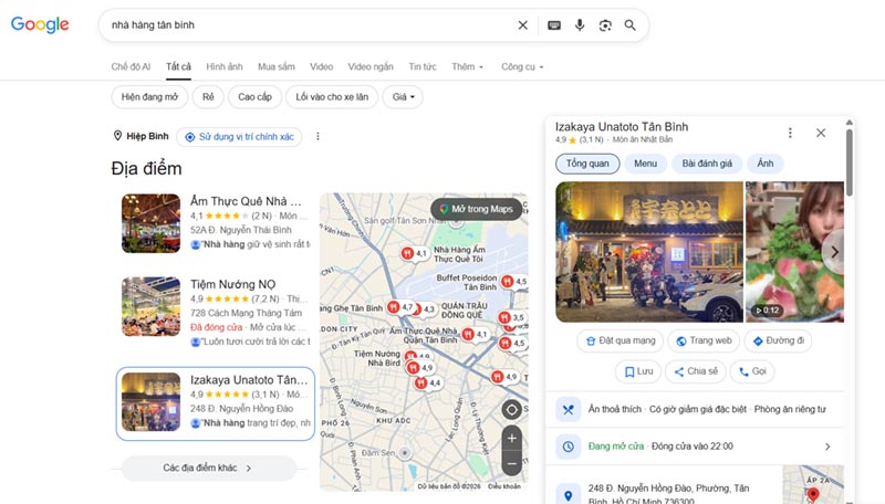 Tối ưu Google Business Profile và Maps cho nhà hàng