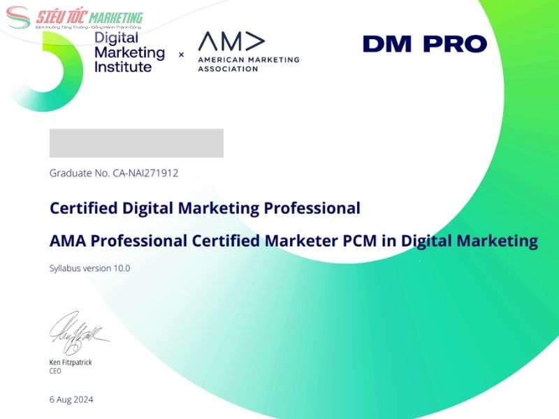 Chứng chỉ marketing CDMP của DMI