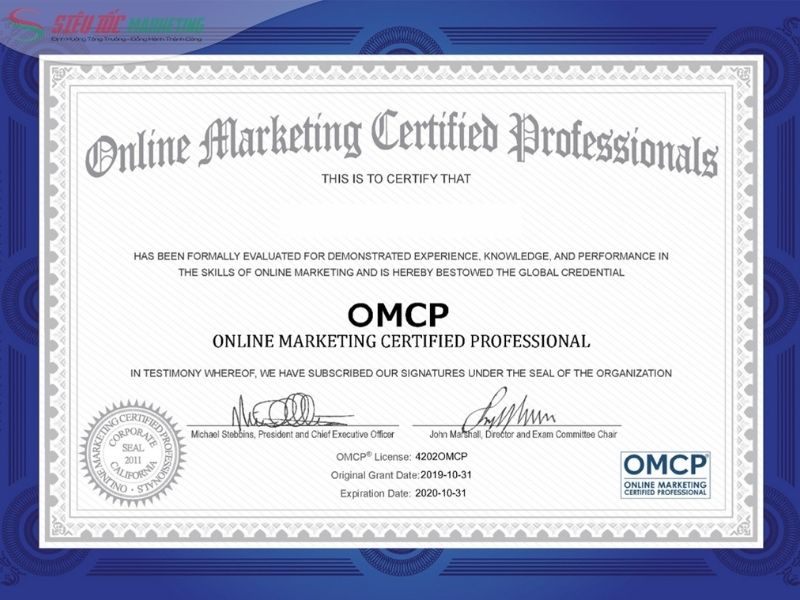 Chứng chỉ marketing quốc tế OMCP